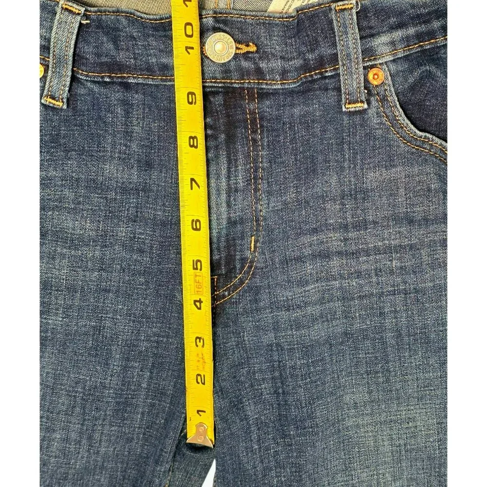 Levis Boyfriend Jeans Blue Denim Pants Midrise Stretch Straight Leg Womens 32 - Picture 11 of 13